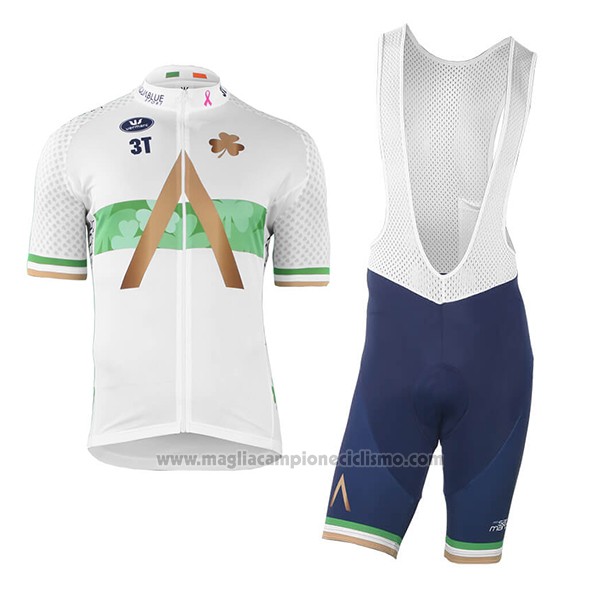 2018 2019 Abbigliamento Ciclismo Aqua Blue Sport Campione Irlanda Manica Corta e Salopette